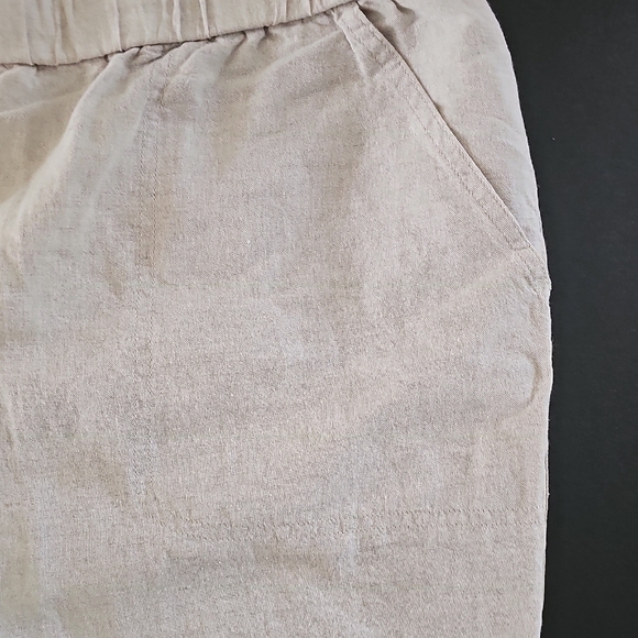 Liz Claiborne Plus Size 3X Casual Linen Cotton Pants Natural Linen Color - Picture 6 of 9